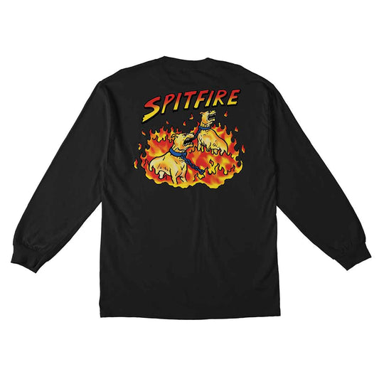 SPITFIRE LONGSLEEVE TEE Spitfire Hell Hounds II L/S Tee - Black