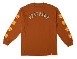 SPITFIRE LONGSLEEVE TEE Spitfire Old E Bighead Fill Longsleeve Tee - Burnt Orange