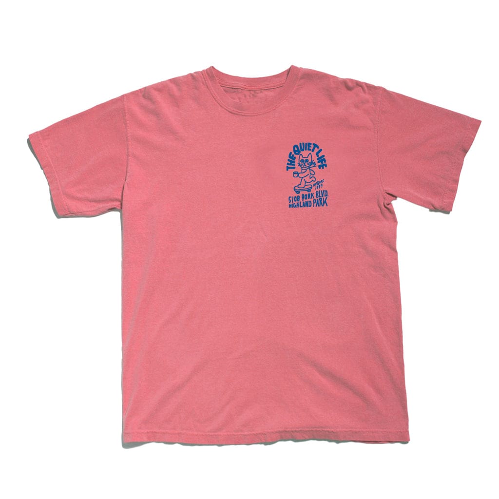 THE QUIET LIFE T-SHIRT The Quiet Life Skating Cat Tee - Coral
