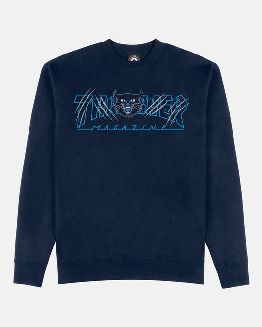 THRASHER CREWNECK Thrasher Gato Crewneck - Navy