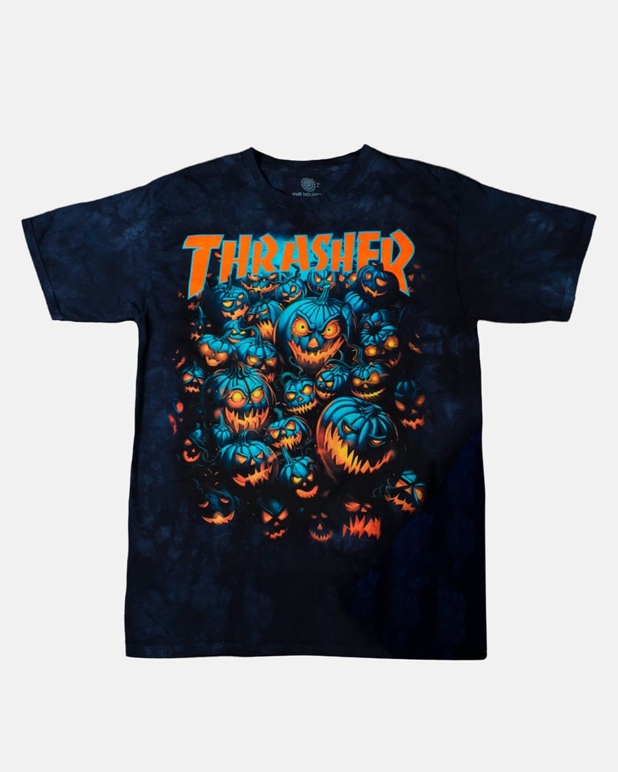 THRASHER T-SHIRT Thrasher Halloween Tee - (The Mountain) Navy