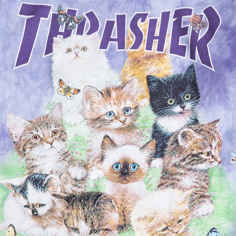 THRASHER T-SHIRT Thrasher Kittens Tee - (The Mountain) Purple