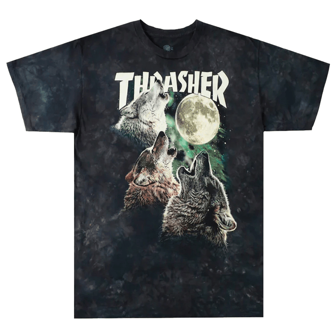 THRASHER T-SHIRT Thrasher Magazine 13 Wolves Tee - Green Tie Dye