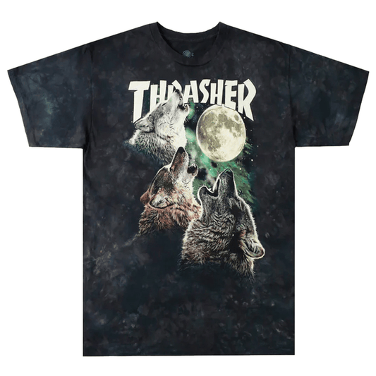 THRASHER T-SHIRT Thrasher Magazine 13 Wolves Tee - Green Tie Dye
