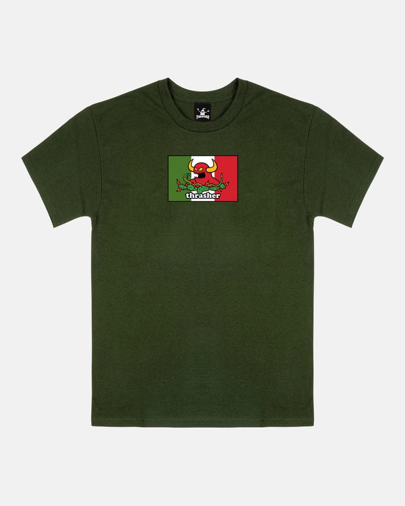 THRASHER T-SHIRT Thrasher Magazine Hecho Tee - Forest Green