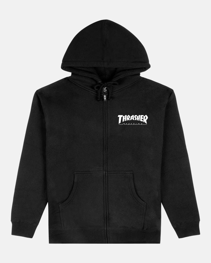 THRASHER HOODIE XL Thrasher Magazine Logo Zip Hoodie - Black