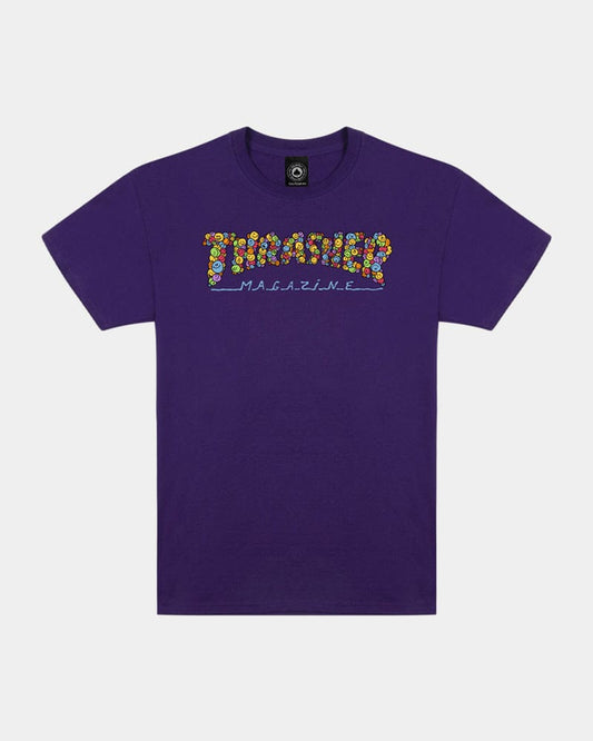 THRASHER T-SHIRT Thrasher Magazine Smile By Spanky Tee - Purple