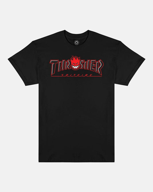 THRASHER T-SHIRT Thrasher Magazine x Spitfire Big Head Outline Tee - Black