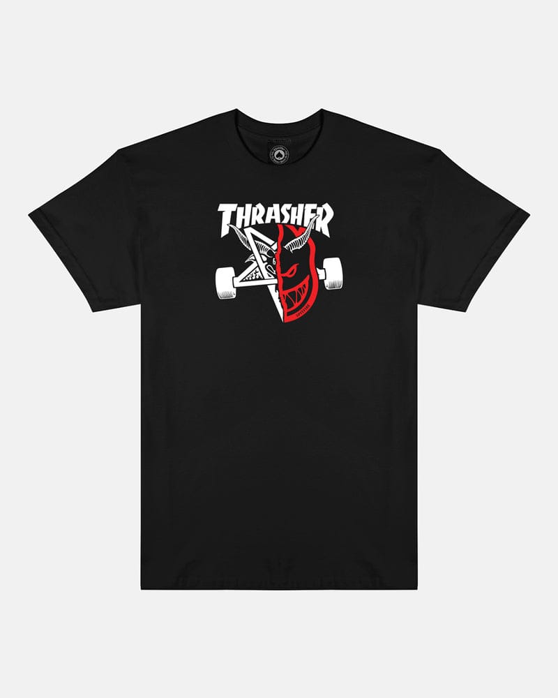 THRASHER T-SHIRT Thrasher Magazine x Spitfire Thrash & Burn Tee - Black