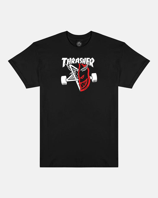 THRASHER T-SHIRT Thrasher Magazine x Spitfire Thrash & Burn Tee - Black