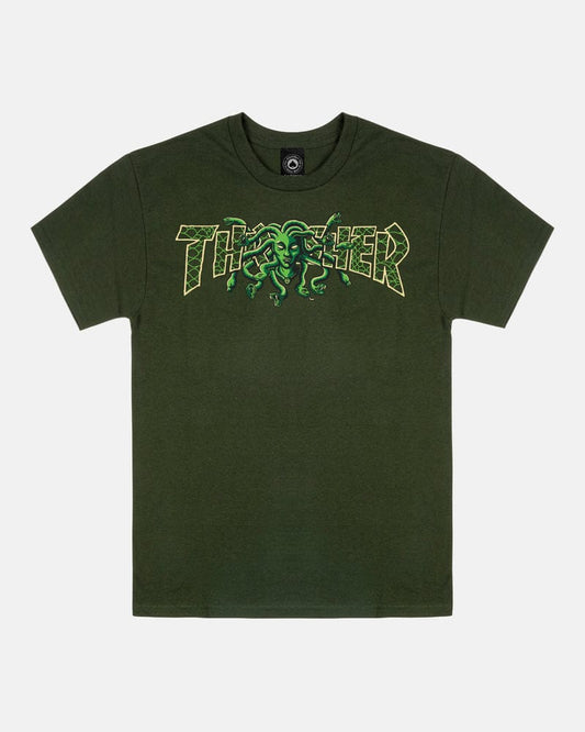 THRASHER T-SHIRT Thrasher Medusa Tee - Forest Green