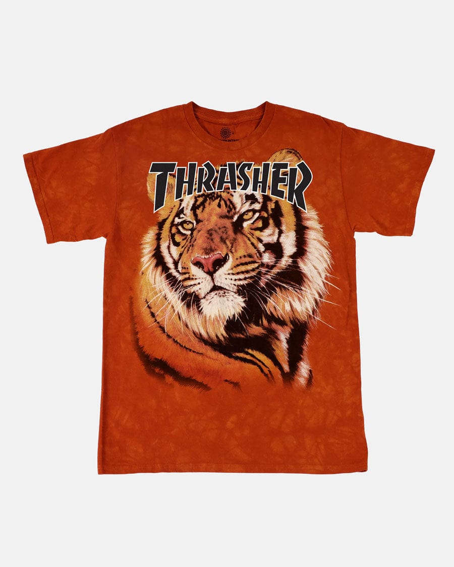 THRASHER T-SHIRT Thrasher Tiger Tee - (The Mountain) Orange