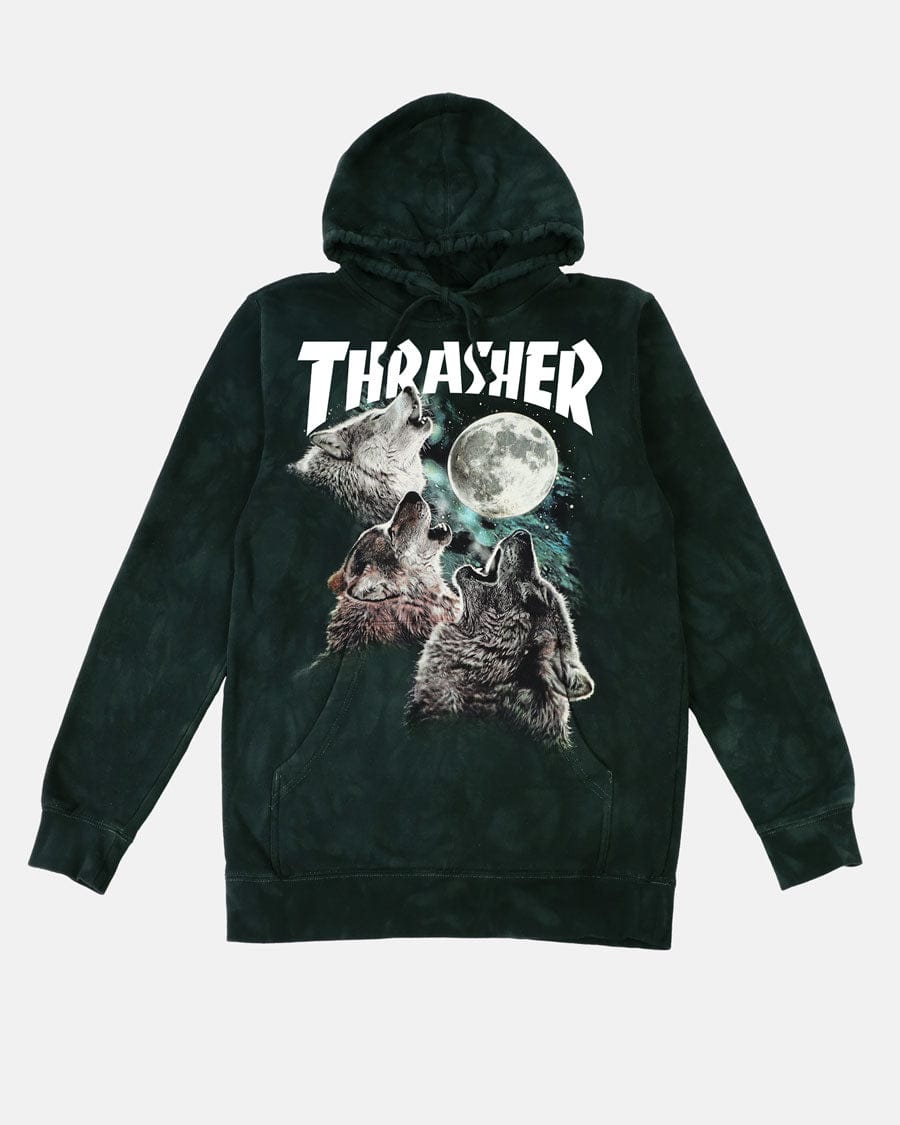 THRASHER HOODIE Thrasher Wolves Hoodie - (The Mountain) Black