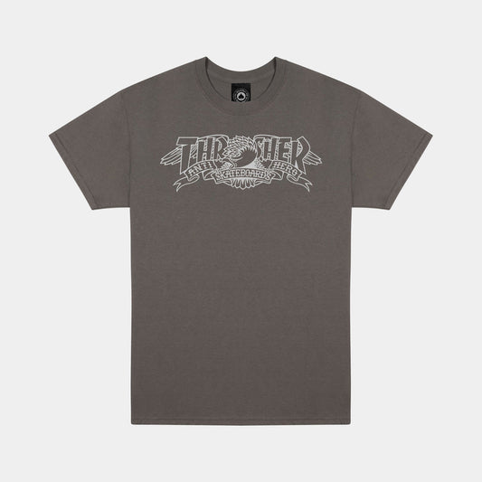 Thrasher x Anti-Hero Mag Banner Tee - Charcoal