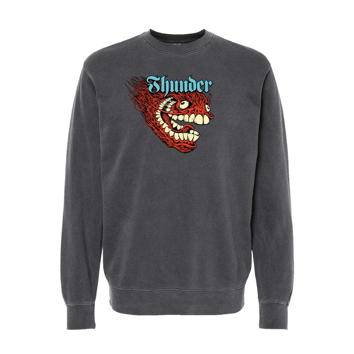 THUNDER CREWNECK Thunder Screaming Grimple Crewneck - Pigment Dyed Black