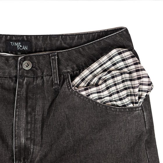 Time Scan PANTS Time Scan Relaxed Denim - Washed Black