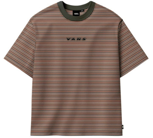 VANS T-SHIRT Vans Cameron Stripe Knit Tee - Obsidian Fern