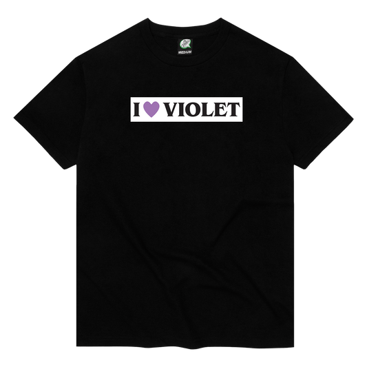 Violet Skateboards T-SHIRT Violet I Heart Violet Tee - Black