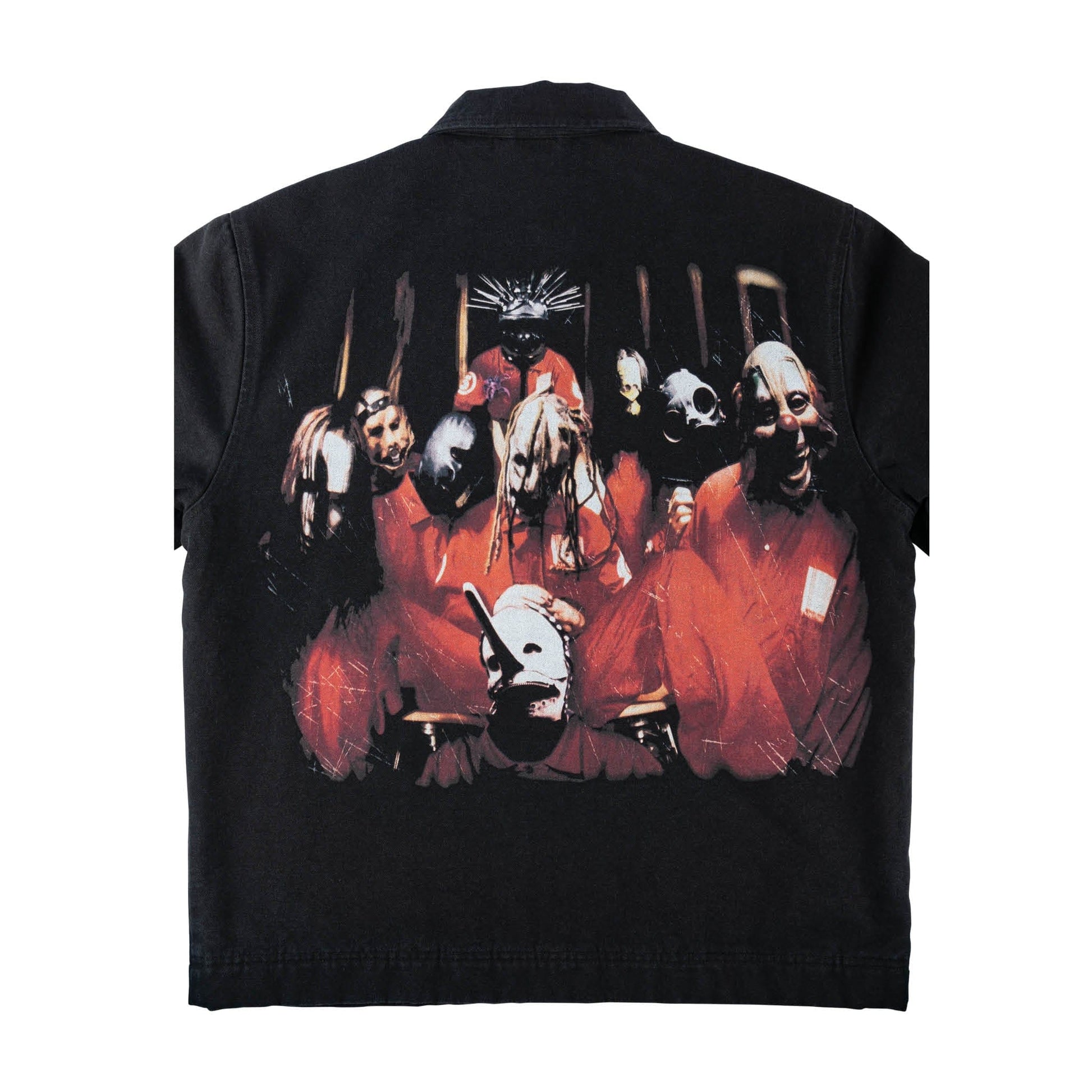 WELCOME SKATEBOARDS JACKET Welcome x Slipknot Self-Titled Custom Printed Canvas Jacket - Black