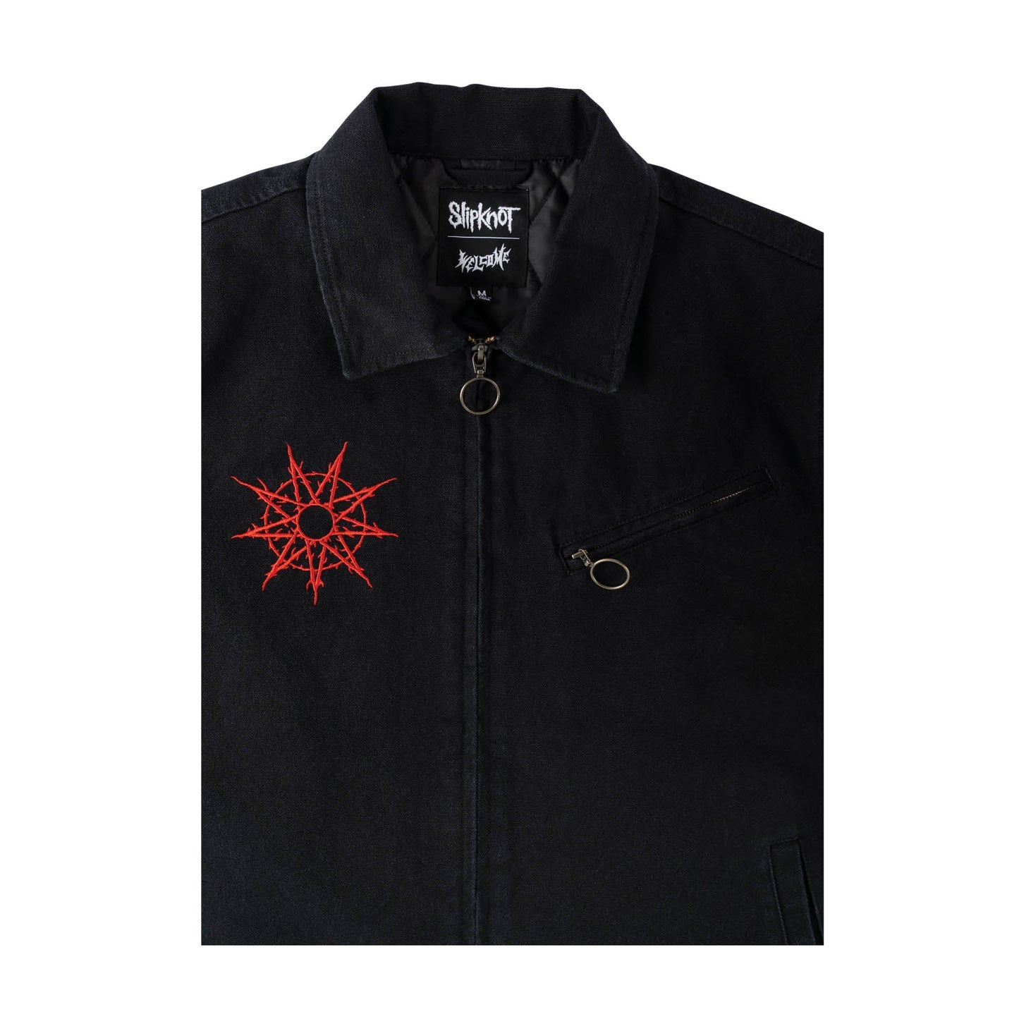 WELCOME SKATEBOARDS JACKET Welcome x Slipknot Self-Titled Custom Printed Canvas Jacket - Black
