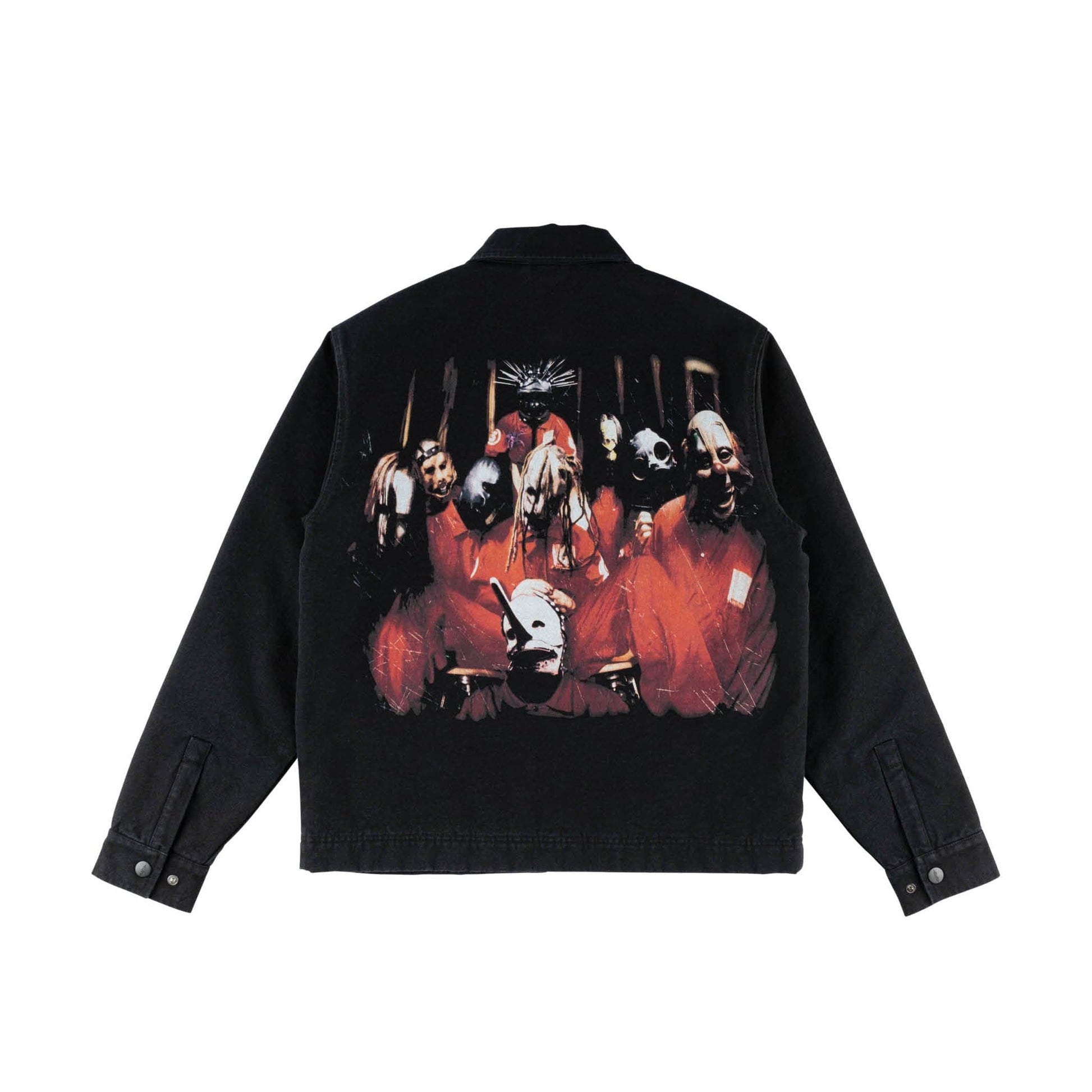 WELCOME SKATEBOARDS JACKET Welcome x Slipknot Self-Titled Custom Printed Canvas Jacket - Black