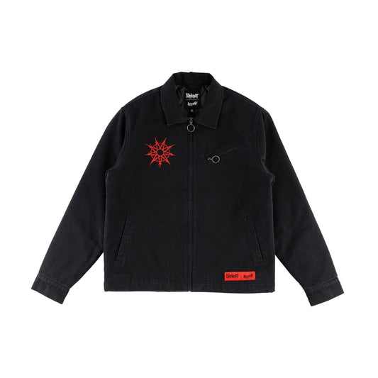 WELCOME SKATEBOARDS JACKET Welcome x Slipknot Self-Titled Custom Printed Canvas Jacket - Black