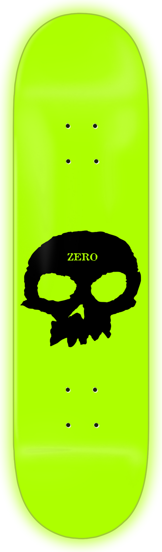 Zero Skateboards Single Skull GITD Deck