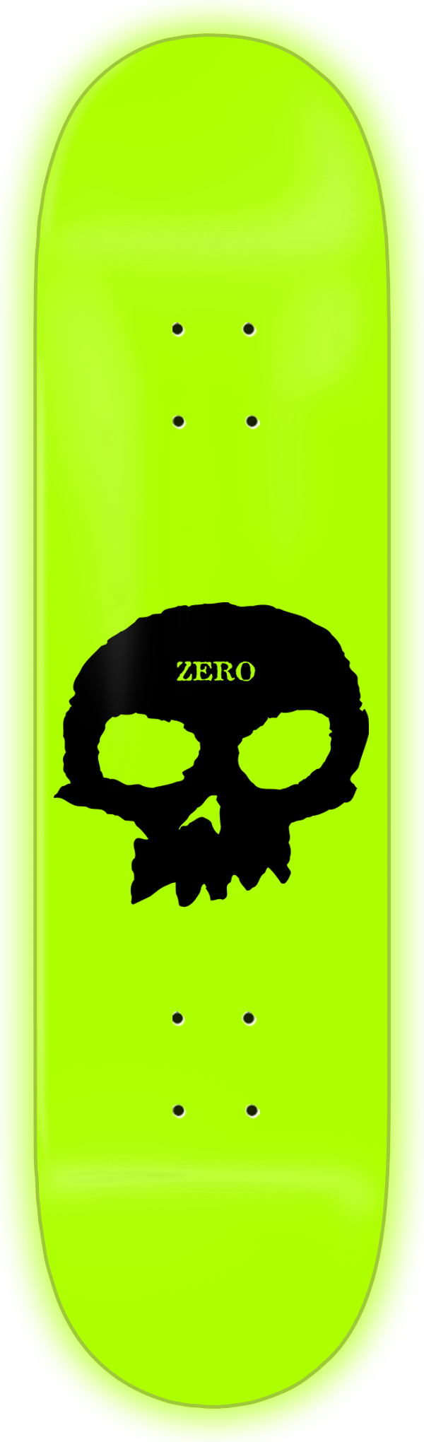 Zero Skateboards Single Skull GITD Deck