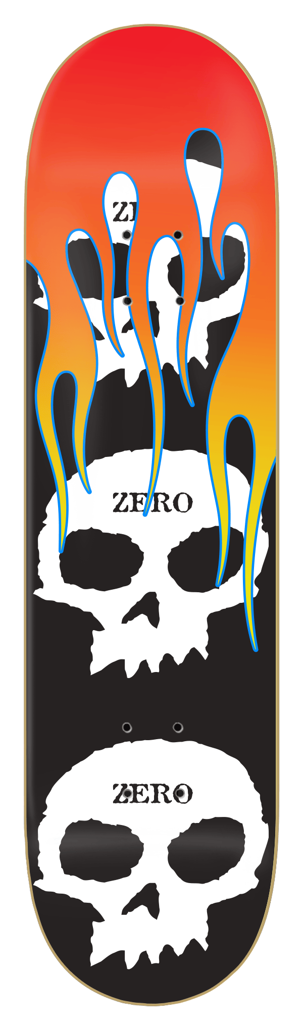 Zero Skateboards DECK 8.5 Zero 3 Skull with Flames Deck - 8.5