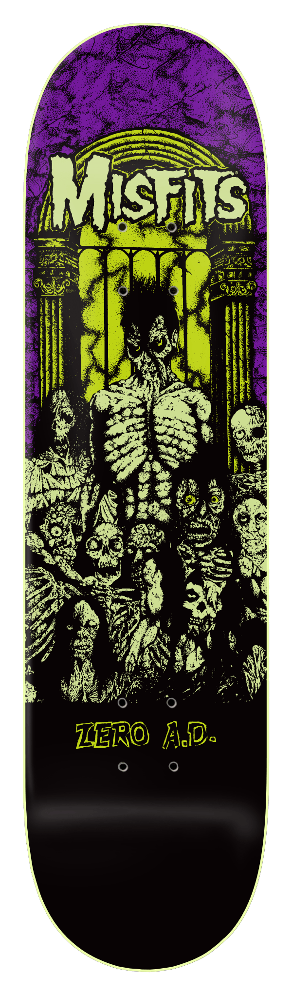 Zero Skateboards DECK 8.25 Zero Skateboards Misfits Zero A.D Glow In The Dark Deck - 8.25