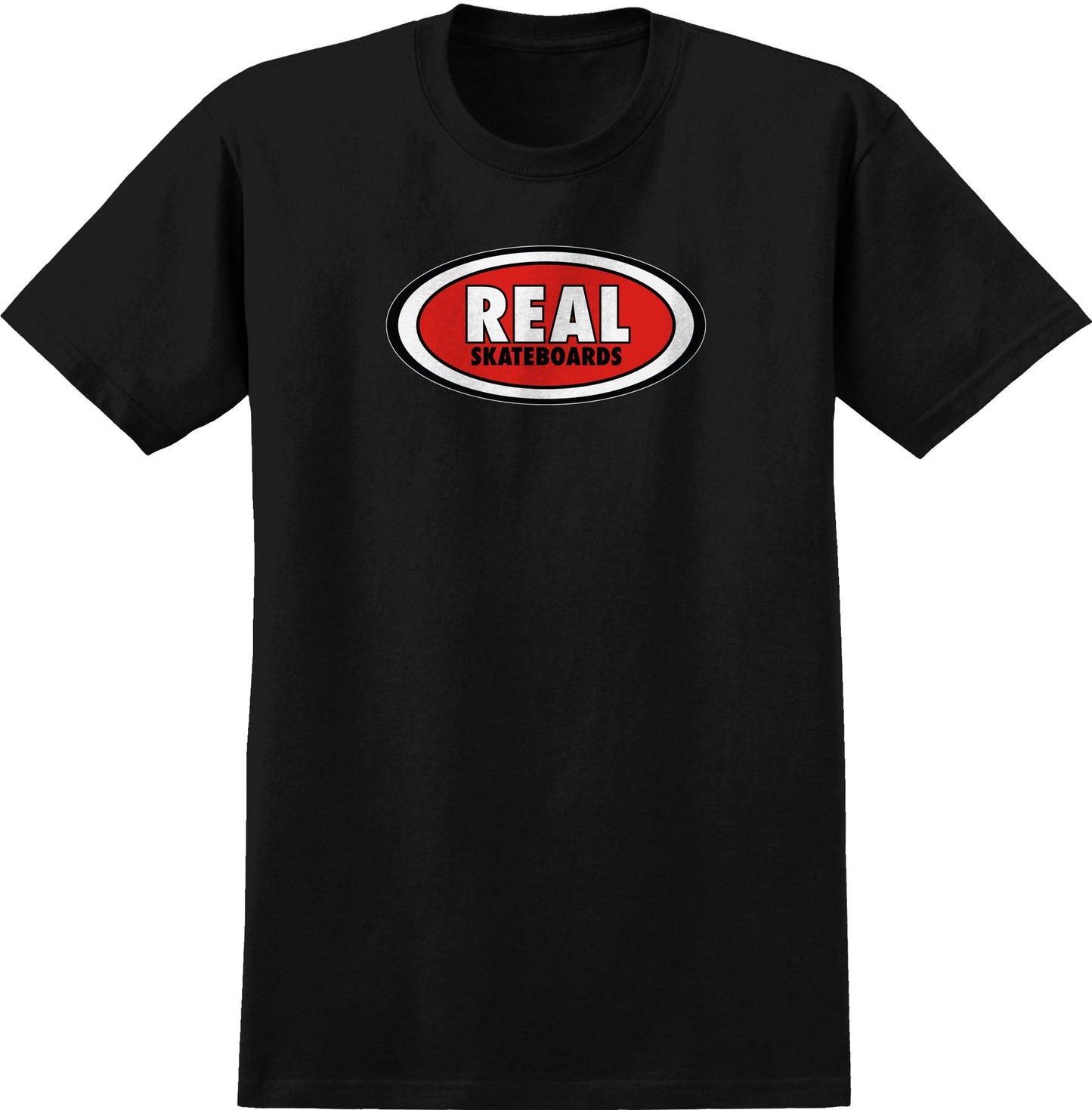 REAL OVAL LOGO TEE - BLACK RED