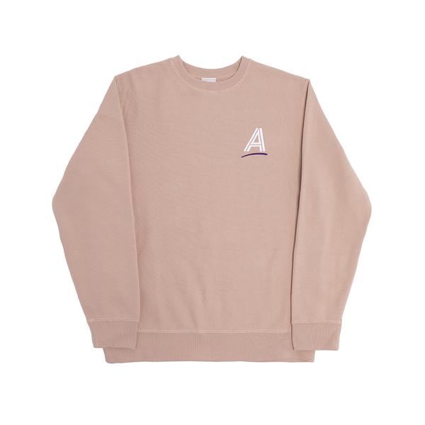 ALLTIMERS STRAIGHT A'S EMBROIDERED CREWNECK - DUSTY PINK