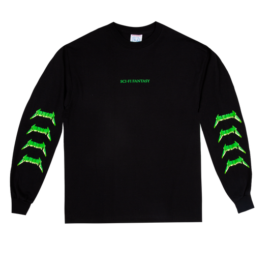 SCI-FI FANTASY METAL L/S TEE - BLACK