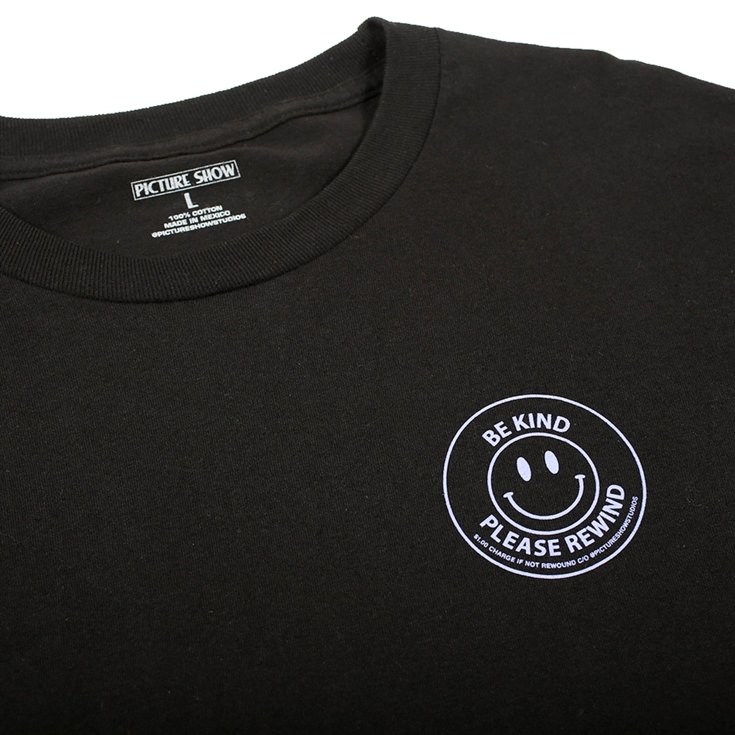 PICTURE SHOW BE KIND L/S TEE - BLACK