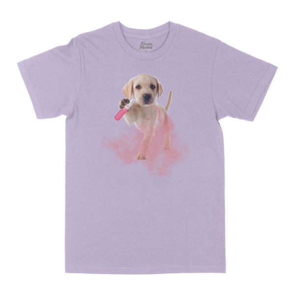 SKATEMENTAL VAPE PUPPY  TEE - LAVENDER