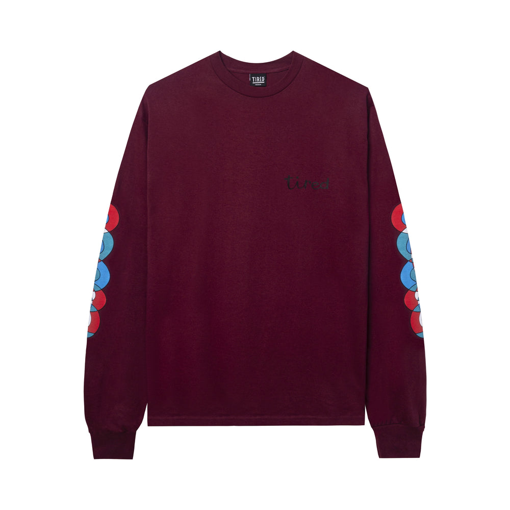 TIRED WOBBLES L/S TEE - WINE