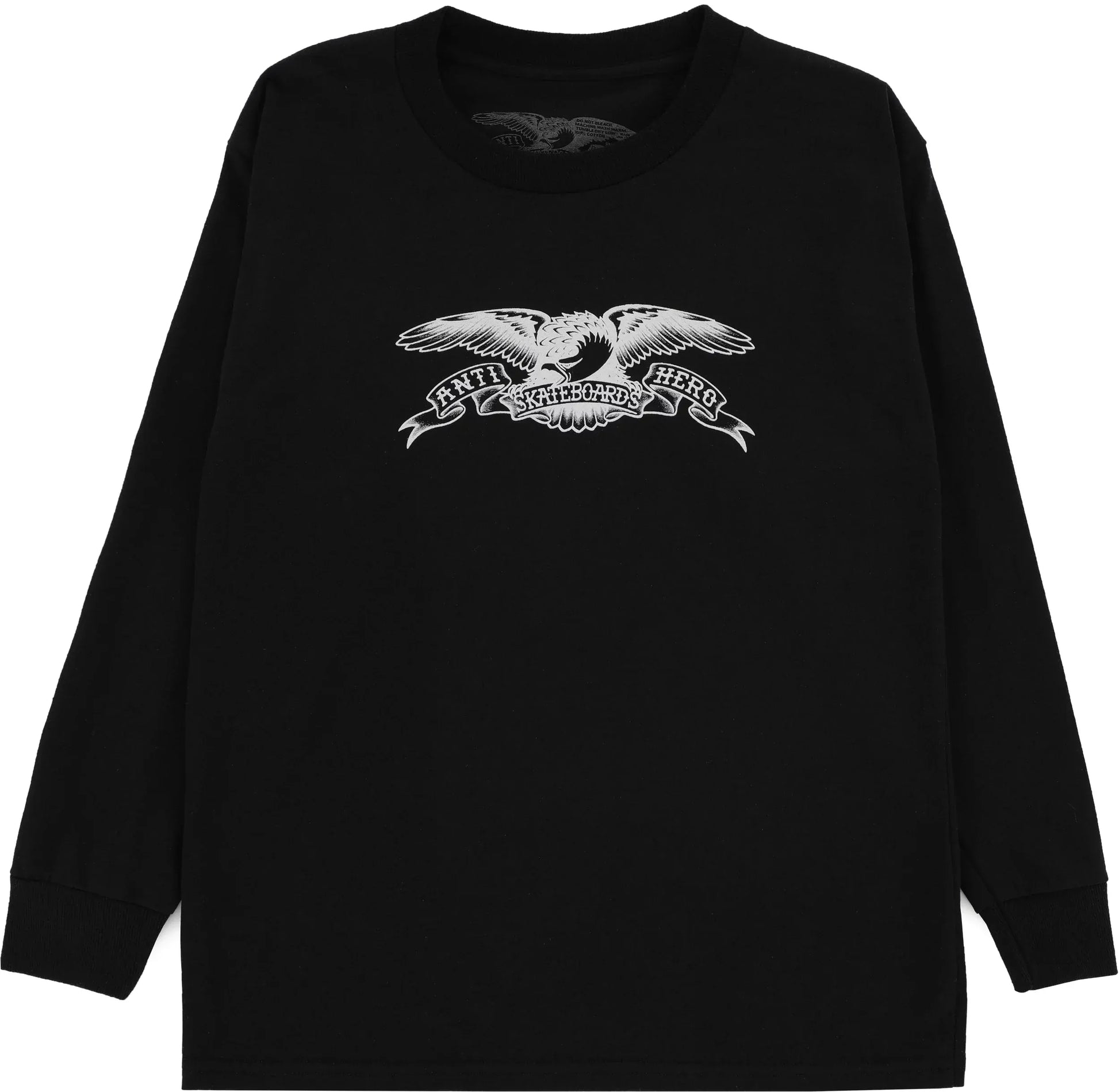 ANTI-HERO YOUTH LONGSLEEVE TEE ANTI-HERO EAGLE YOUTH L/S TEE - BLACK WHITE