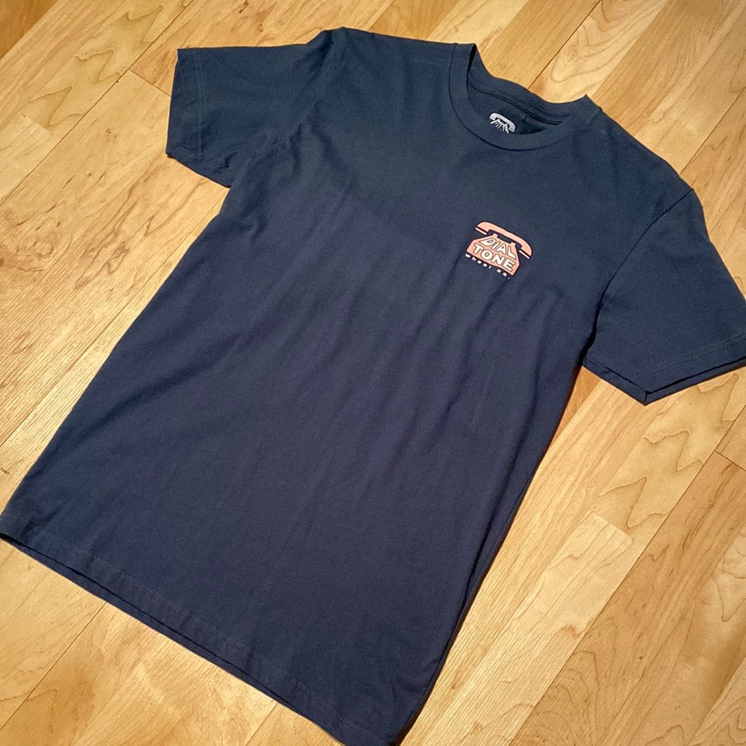 DIAL TONE T-SHIRT S DIAL TONE WHEEL CO TEE - NAVY