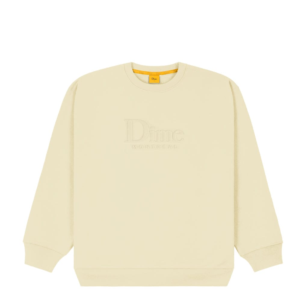 DIME MTL CREWNECK DIME CLASSIC EMBOSSED CREWNECK - CREAM