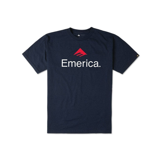 EMERICA T-SHIRT EMERICA SKATEBOARD LOGO TEE - NAVY