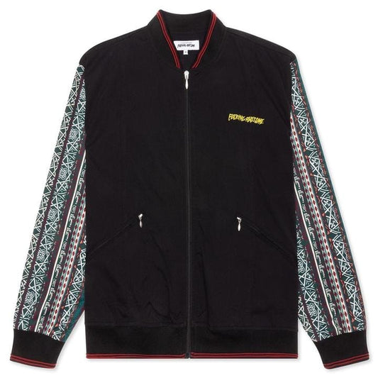FUCKING AWESOME JACKET XL FUCKING AWESOME PATTERN SLEEVE TRACK JACKET - BLACK BENGAL STRIPE