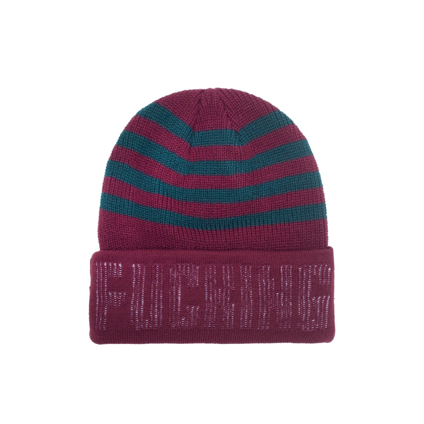 FUCKING AWESOME BEANIE FUCKING AWESOME STRIPED CUFF BEANIE - MAROON GREEN