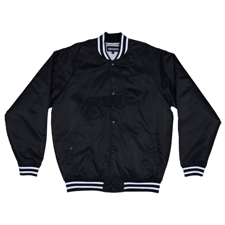 GX1000 JACKET L GX1000 SATIN BOMBER JACKET - BLACK