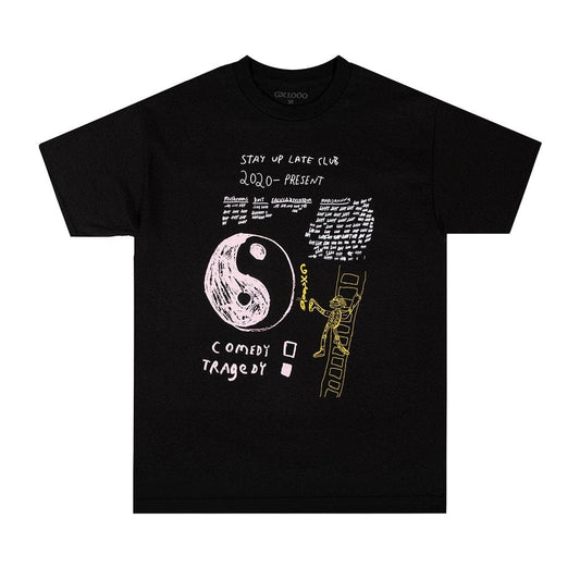 GX1000 T-SHIRT GX1000 STAY UP LATE CLUB TEE - BLACK
