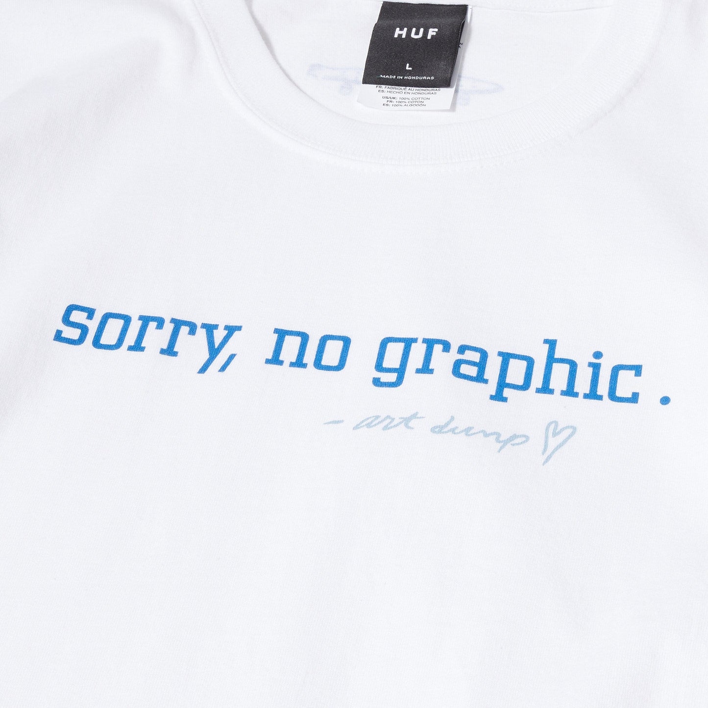 HUF T-SHIRT XL HUF Sorrty Tee - (Crailtap) White