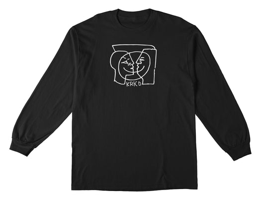 KROOKED LONGSLEEVE TEE KROOKED MOONSMILE L/S TEE - BLACK WHITE