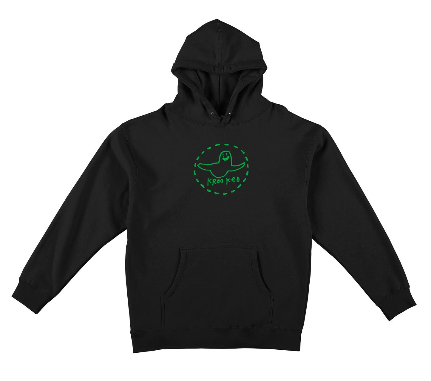 KROOKED HOODIE KROOKED TRINITY SMILE HOODIE - BLACK GREEN