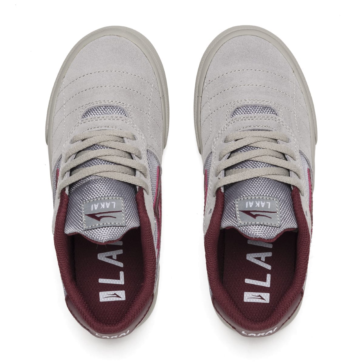 LAKAI SHOE LAKAI LAKAI CAMBRIDGE KIDS - GREY BURGUNDY