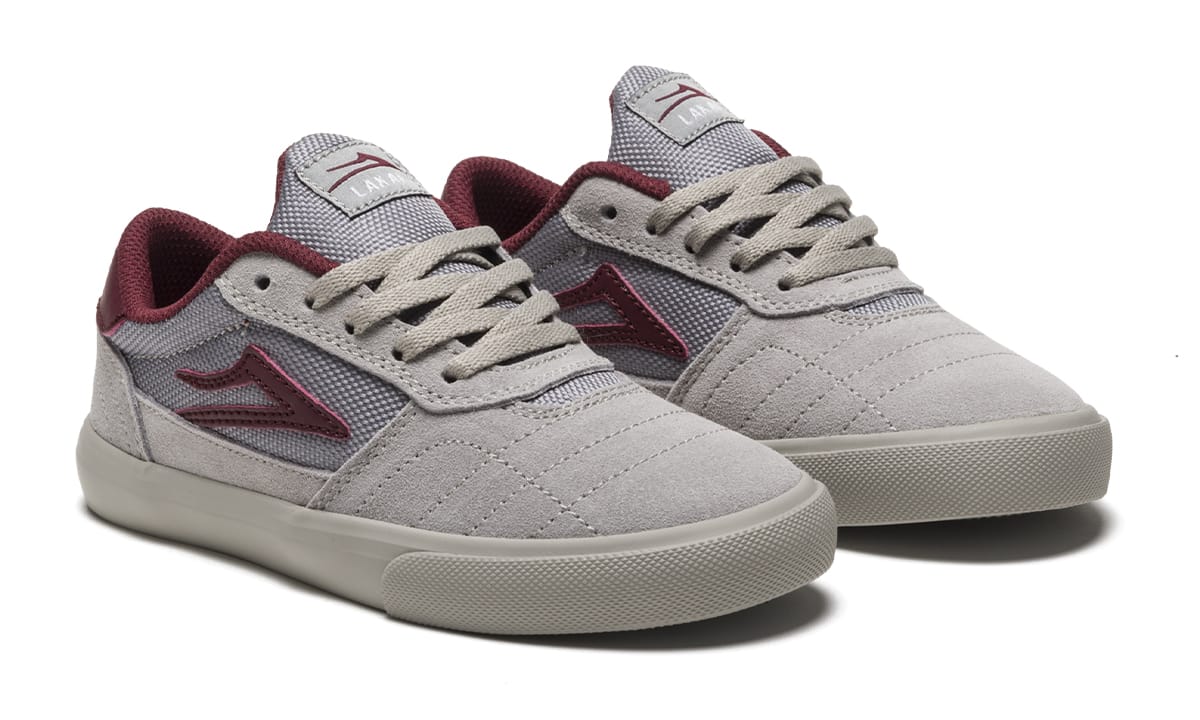 LAKAI SHOE LAKAI LAKAI CAMBRIDGE KIDS - GREY BURGUNDY