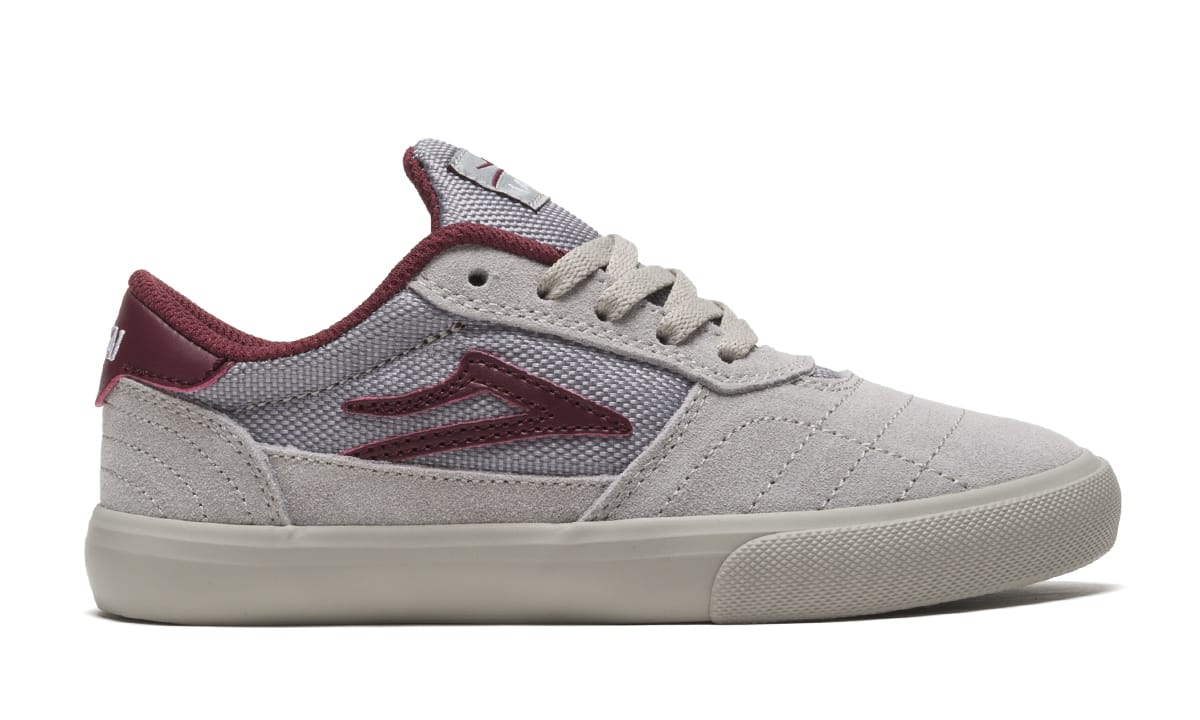 LAKAI SHOE LAKAI LAKAI CAMBRIDGE KIDS - GREY BURGUNDY